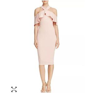 Nookie Hermosa Midi Dress in Blush Medium New Womens Pink Bodycon
